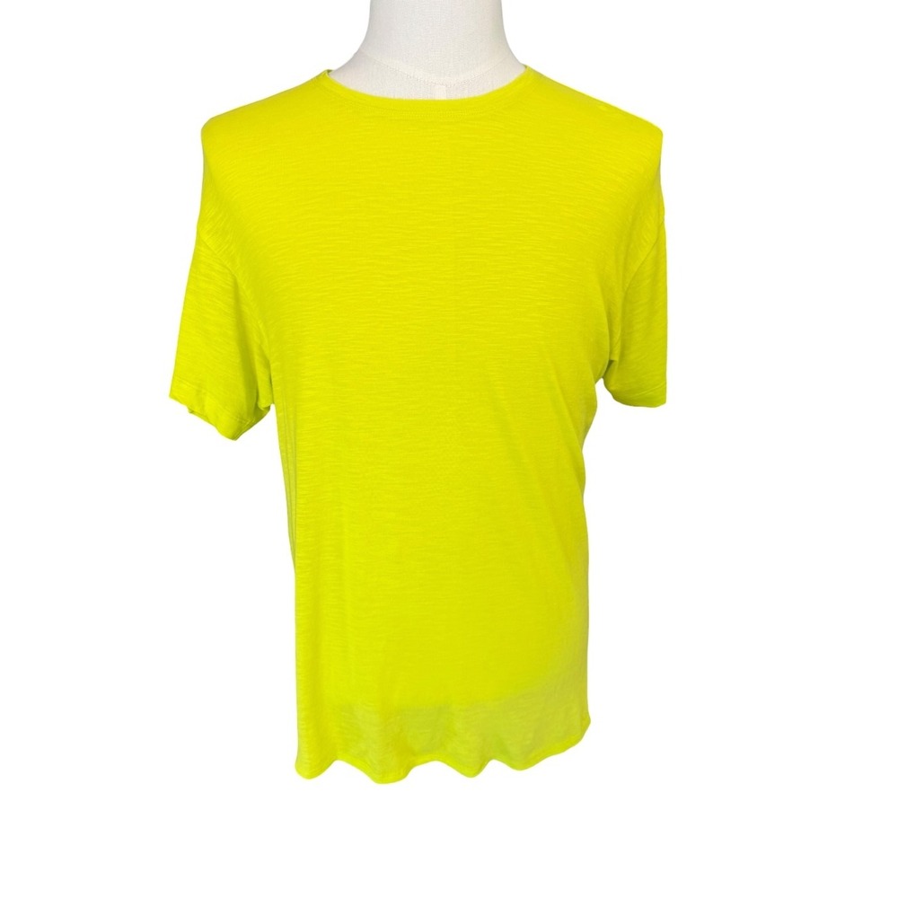 Z by Zella Mens Neon Yellow Slub Cotton Modal Activewear Tee Small RZ488152MI